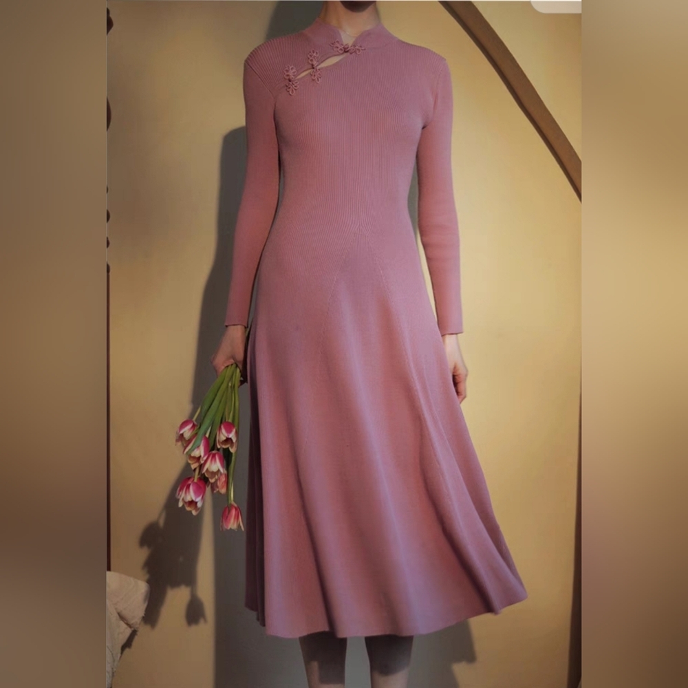 Pink sweater dress